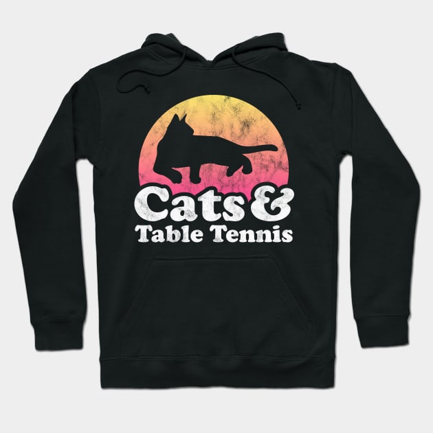 Cats and Table Tennis Gift Hoodie by JKFDesigns